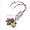 Christmas Decorations Wholesale Decor Quartz Hanging Ornament 7 Chakra Healing Crystal Gemstones Tassels For Car Rear View Mirror Do Dh6D0