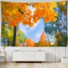 Tapisserier Golden Maple Tapestry Home Decoration Sky Natural Forest Wall Hanging Bed Bead Art Home Decor