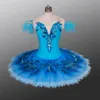 Costume di scena di balletto classico blu per gonna tutù pancake da donna tutù variazione uccellino blu tutu per balletto professionale per ragazze adulte pa237t