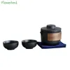 Wine Glasses Ceramic Travel Kung Fu Tea Set Teaware One Teapot and Two Cups Outdoor Quick pass Cup Portable Storage Bag Pot 230710