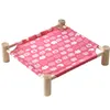 Wooden Elevated Portable Cooling Bed For Pet Cat Hammock Bed With Stand Detachable Dog Bed Raised Cat And Dog Hammock Bed