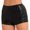 Shorts Feminino Booty Biker Look Molhado Feminino Pole Dancing Mini Couro Sintético Night Clubwear Calças Magras Roupas de Festa Rave