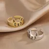 Fashion Accessories Kitten Couple Ring Adjustable Metal Finger Rings Creative Cute Cat Open Rings For Women Girl Charm Jewelry