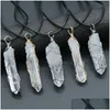 Pendentif Colliers Pierre Naturelle Fil Enroulement Collier Irregar Cristal De Roche Quartz Clair Pour Les Femmes Bijoux Cadeau Drop Delivery Pendentifs Dhnop