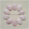 Stone Natural Crystal Semi-Precious 25X18Mm Tigers Eye Rose Quartz Face For Necklace Ring Earrrings Jewelry Drop Delivery Dhi15