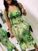 Urban Sexy Dresses LW Leopard Print Cross Strap Backless Dress Summer Women Sexy Bandage Dress Elegant Sleeveless Bodycon Evening Party Club Dress L230711