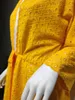 Vêtements ethniques Mode Blanc À Manches Longues Abaya Et Cordon Cardigan Robe 2 Pièce Élégant Dubaï Womens Party Ouvert Devant Lâche Robe Ensemble