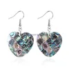 Urok Paua Muszla i biała biżuteria Plaid Heart Shape Abalone Drop Dangle Kolczyki 5 par Dostawa Biżuteria Dh2Tj