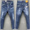 Jeans masculino Calças jeans elásticas de estilo italiano de alta qualidade masculinas slim fit calças masculinas vintage rasgadas skinny buracos