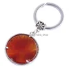 Porte-clés Pierre Naturelle Quartz Rose Opale Aventurine Gemme Arbre De Vie Anneau Porte-clés Guérison Améthyste Cristal Chaîne Bijoux Drop Delive Dhzmx