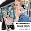 Bolsa de grife Rhombus Ring Holder Hook PU Leather Case para Samsung Galaxy Z Flip 4 5 Zflip 3 Shockproof Cover Coque