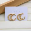 Famous Designer Earring Brand Letter Ear Stud Women Retro Gold Earrings for Wedding Party Gift Jewelry Accessories High Quality 20Style