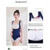 Women's Swimwear 2023 Summer Ladies One-Piece Swimsuit Small Fresh Net Yarn Backless Strap Conservative Skirt Style Slimming Holiday