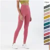 Yoga Outfit Legging Running Fitness Abbigliamento da palestra Leggins da donna Leggings da allenamento senza cuciture Nude Collant a vita alta Esercizio Pant Drop De Dhcz3