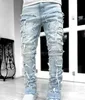 2023 Jeans Herr Byxor Stretch Skinny Sticker Denim Rak Tube Casual Slim Fit Herrbyxor