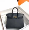 New Genuine LeatherTote Bag Lux Designer Handbags Gold Hardware 35cm Black Brands Classic Fashion Large Capicity Lady Shopping Hasp Square Vintage