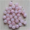 Bedels Natuursteen Bal Waterdruppel Vorm Roze Rozenkwarts Hangers Voor Sieraden Maken Diy Ketting Oorbellen Drop Levering Bevindingen Dh9Im