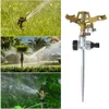 Watering Equipments Garden Sprinklers 360 Degree Adjustable Rotate Sprinkler Lawn Irrigation Metal Spiked Impulse Quick-Release 1/2" Hose Connector 230710