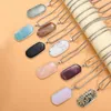 Pendant Necklaces 2023 Natural Stone Necklace Rectangle Turquoises Damation Jasper Charm For Making DIY Jewerly Party Gift