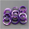 Solitaire Ring Natural Stone Wide 6Mm Purple Striped Agate Rings Crystal Women Finger Party Drop Delivery Jewelry Dhgdx