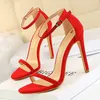 BIGTREE Shoes Super High Heels Suede Women Heels Open Toe Woman Pumps Sexy Party Shoes Stiletto Heels Summer Women Sandals 2023 L230704