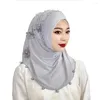 Etniska kläder 47 63CM Vit Gul Röd Ramadan Jersey Instant Under Hijab Keps Islam Tillbehör Muslimska Kvinnor Turban Niqab Scarf