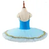 Stage Wear High-end Pre-professional Custom Size Color Performance Dance Kids Girls 7 Layers Blue Beautiful Ballet Tutu