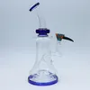 10 inch Blue Glass Bong Water Pipe smoking pipe hookah with 14mm bowl with free quartz banger