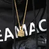 Bijoux Hip Hop pour hommes, collier avec lettre initiale glacée, pendentif en or et argent, Cube dés, colliers hip hop 3699733