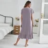 Vrouwen Nachtkleding Nachtjapon Korte Mouw Pyjama Lingerie Brief Afdrukken Nachtkleding Pyjama Vrouwelijke Ronde Hals Thuis Kleden Zomer Jurk Pjs