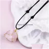 Pendentif Colliers Pierre Naturelle Collier Améthyste Rose Quartz Fluorite Citrine Cristal Tissé Réglable Hommes Femmes Bijoux Cadeau Drop Dhs0E