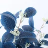 Decorative Flowers Artificial Eucalyptus Leaves Branch Fake Plant For Wedding Decoration Flower Arrangement Blue Pink Decor