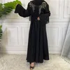 エスニック服ラマダンイードムバラクカフタンアバヤドバイパキスタントルコイスラムアラビアイスラム教徒ロングドレス女性のためのローブ Longue Femme307S