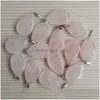 Charms Natural Stone Water Drop Rose Quartz Pendants Pink Crystal Clear Chakras Gem Fit Earrings Necklace Making Assorted Delivery J Dhnke