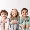 Conjuntos de pijamas infantis de fibra de bambu para bebês, conjuntos de pijamas para meninas, manga longa, tops, roupas de pijamas para meninos 230710