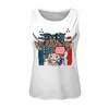 レディースタンク 7 月 4 日の衣装女性の独立記念日ハイランドカウタンクトップノースリーブシャツ夏ルーズフィットベーシック T
