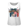 Regatas femininas 4 de julho, roupas para mulheres, dia da independência, regata Highland Cow, camisas sem mangas, verão, ajuste solto, camiseta básica