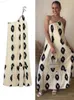 Urban Sexy Dresses Printed Beach Dress Women Loose Bow Lace Up One Shoulder Female Long Straight Dresses 2023 Summer Sleeveless Backless Lady Robe L230711
