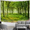 Tapestries Deer Green Forest Tapestry Wall Hanging Witchcraft Art Aesthetics Room Home Decor R230710