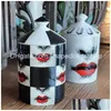 Castiçais Estilo Lady Face Vintage Garrafa Decorativa Cerâmica Porcelana Frascos Com Tampa Containercandle Drop Delivery Home Garde Dhmrr