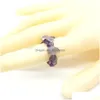 Solitaire Ring Natural Chip Stone Rings For Women Men Turquois Amethysts Moonstone Handmade Party Finger Drop Delivery Jewelr Dhd2C