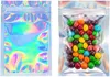 dong Packing bag resealable Smell Proof Bags Foil Pouch Bag Flat laser color Packaging for Party Favor Food Storage mylar 100 Pieces spout top