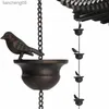 Conste Metal Yağmur Zinciri Yağmur Catcher için Yaratıcı Kuşlar Çatı Dekorasyonu Metal Drenajı Yağmur Zinciri İniş Yapısı Aracı L230620