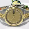 Lyx DJ NYHET Fabriks Cal.3235 Automatisk rörelse Hög kvalitet Datejust 41mm 126333 Jubilee 18K gult guld Champagne Diamond Herrklocka