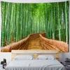 Tapestries Bamboo Forest Bird Landscape Painting Tapestry Wall Hanging Style TV Background Home Decor