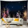 Tapisserier Fyrverkerier Starry Sky Tapestry Wall Hanging Gift Colorful Witchcraft Christmas Atmosphere Home Decor R230710