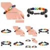 Bracelets De Charme 7 Chakra Bracelet Hommes Femmes Lave Noire Guérison Nce Reiki Prière Pierre Naturelle Perles Yoga Huile Essentielle Diffuseur Goutte Dh4Pl