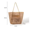 Evening Bags Protable Mesh Bag Large Capacity Reusable Storage Bags Swimming Beach Bag Women Makeup Organizer Shopping Handbag Pouch Tote Bag 230710