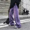 Jeans pour hommes printemps et automne violet Jeans pantalon droit ample extra large décontracté pantalon large jambe mode de rue vêtements pour hommes Z230713