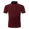 Polo Masculino ONIROID 2023 Moda Contraste Solto Manga Curta Cor Sólida Camisa Polo Clássica Masculina Camisas Casuais Tops FM782